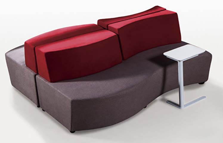 Curved Modular Lounge Seating with Side Table