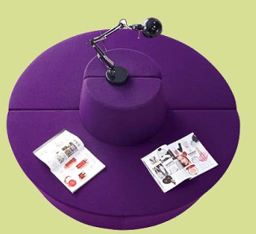 Round Modular Upholstered Lounge Seating with Central Table