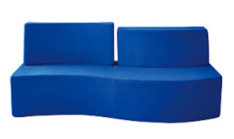 Curved Modular Soft Seating Bench with Two Separate Backrest Pads