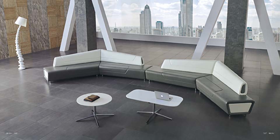 Modular L-Shape Executive Lounge Sofa Set with Coffee Tables
