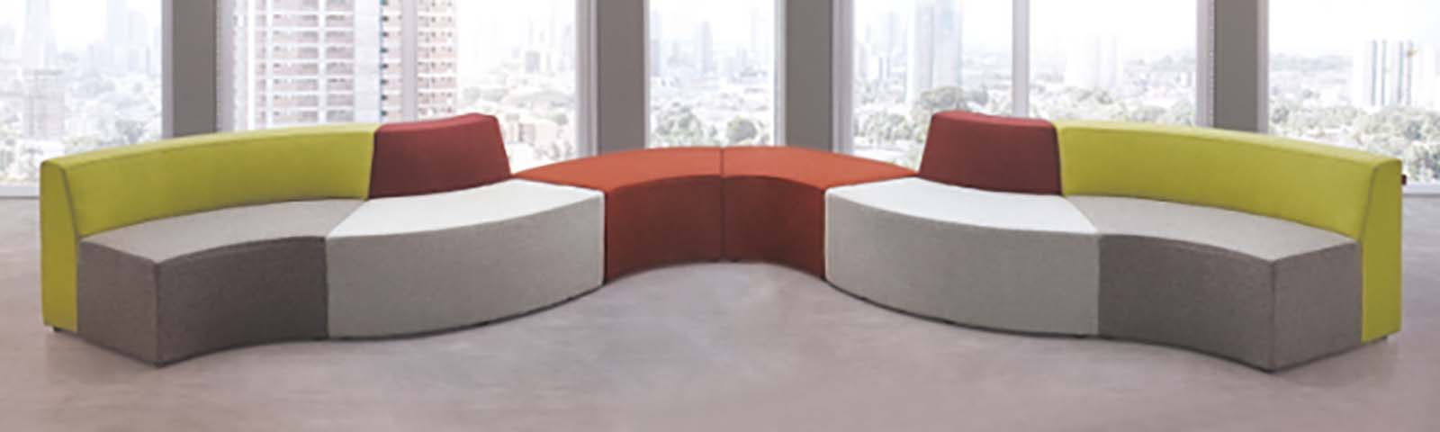 Modular Curved U-Shaped Upholstered Lounge Seating Set