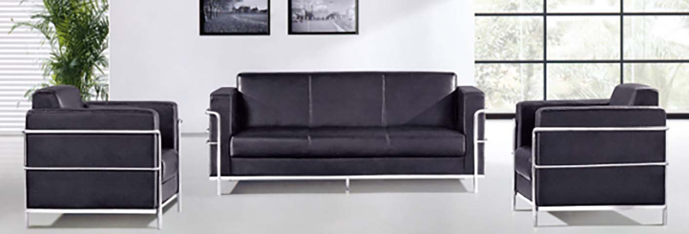 3-Piece Modern Office Reception Sofa Set (3-Seater + 2 Single Armchairs)