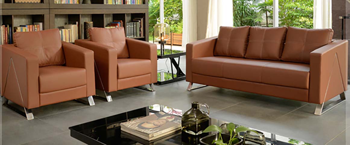 3+1+1 Seater Contemporary Faux Leather Office Reception Sofa Set