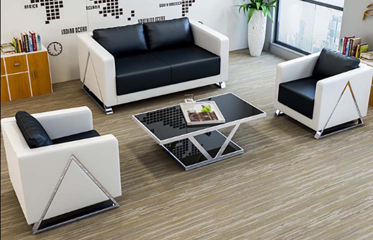 Modern Office Reception Seating Set with Matching Coffee Table