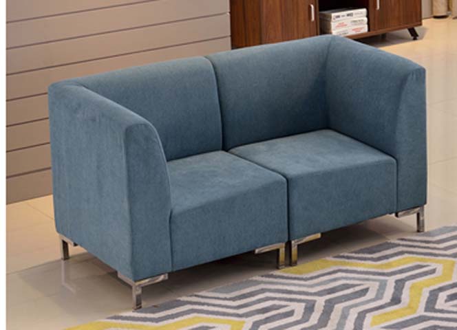 Two-Seat Modular Fabric Reception Sofa