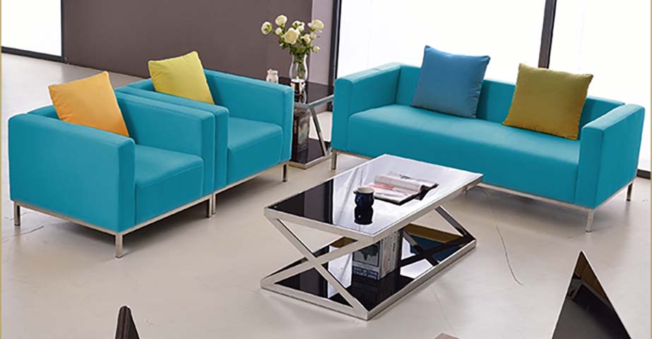 3-Piece Modern Office Reception Seating Set with Matching Coffee Table
