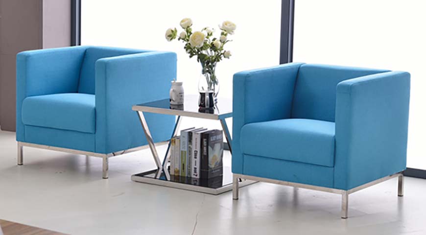 Modern Upholstered Single Lounge Chair with Stainless Steel Frame