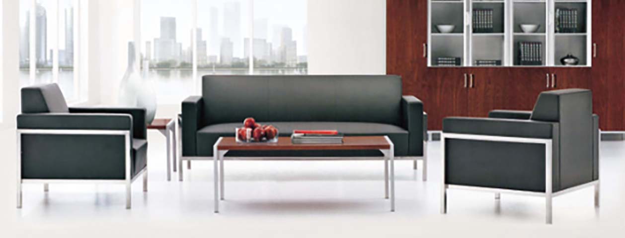 3-Piece Modern Office Reception Seating Set with Coffee Table