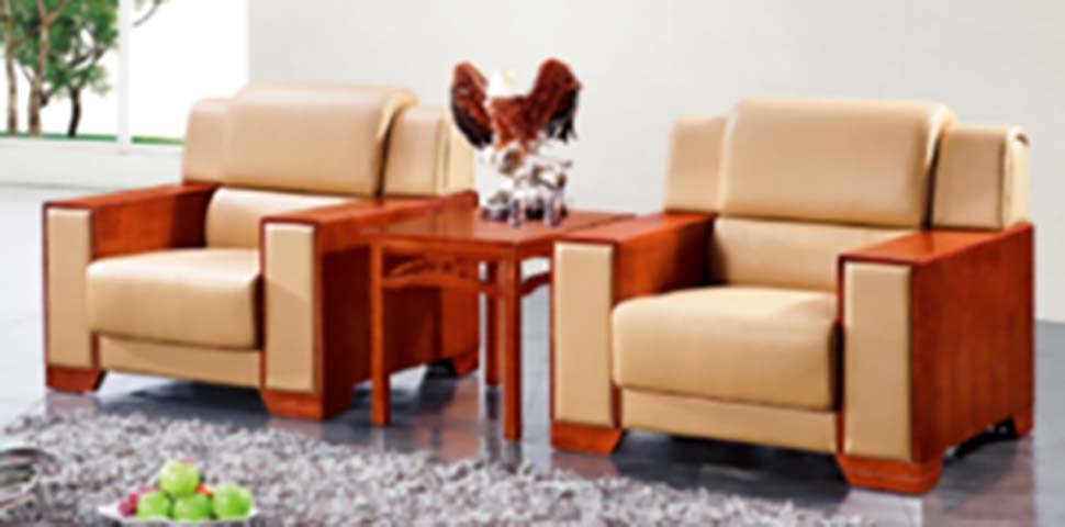 Formal Reception Seating Set with 2 Single Armchairs and 1 Matching Side Table