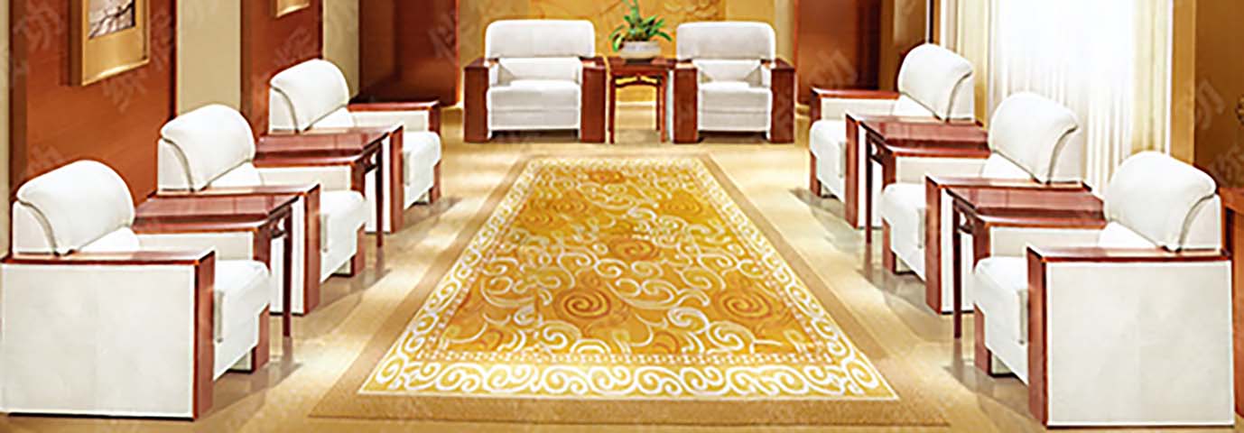 10-Piece Formal VIP Reception Lounge Set with 8 Upholstered Guest Armchairs, 8 Solid Wood Side Tables and 1 Matching Center Table
