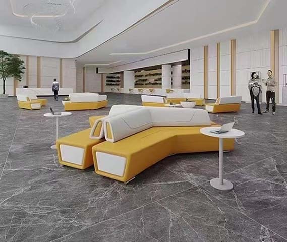 Modular Curved Multi-Seat Public Lounge Sofa
