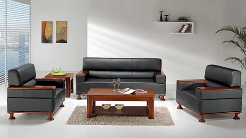 3-Piece Executive Office Reception Sofa Set with Coffee and Side Tables