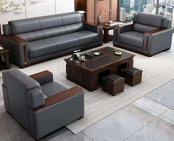 Executive Office Reception Sofa Set with Kung Fu Tea Coffee Table