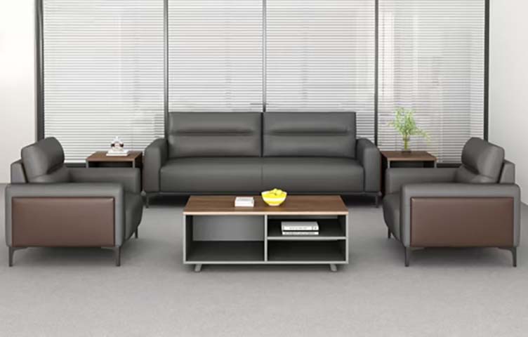 5-Piece Modular Office Reception Lounge Set with Storage Coffee Table and Side Tables