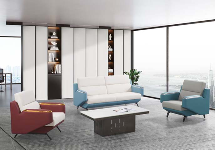 4-Piece Modern Office Reception Seating Set With Coffee Table
