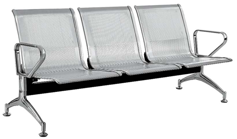 3-Seater Stainless Steel Public Waiting Bench