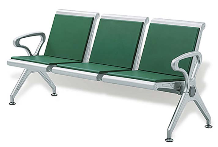 3-Seat Polyurethane Waiting Bench with Alloy Frame