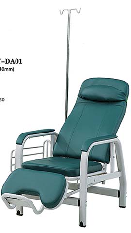 Reclining Medical Infusion Chair with Integrated IV Pole and Footrest
