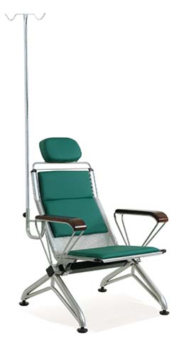 Reclining Medical Infusion Chair with Integrated IV Pole