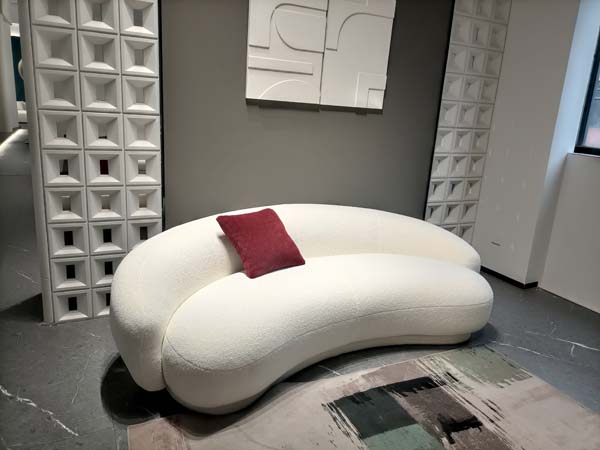 Curved Upholstered 2-Seat Casual Sofa