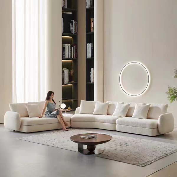 Contemporary Curved 5-Seat Modular Upholstered Sectional Sofa