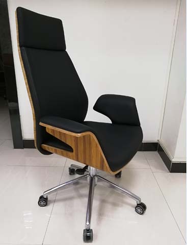 High-Back Bentwood Padded Executive Swivel Office Chair