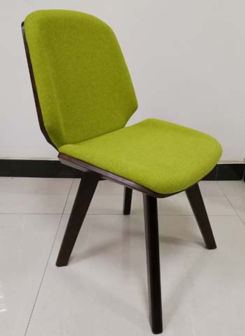 Fabric Upholstered Dining Chair with Dark Wood Angled Legs
