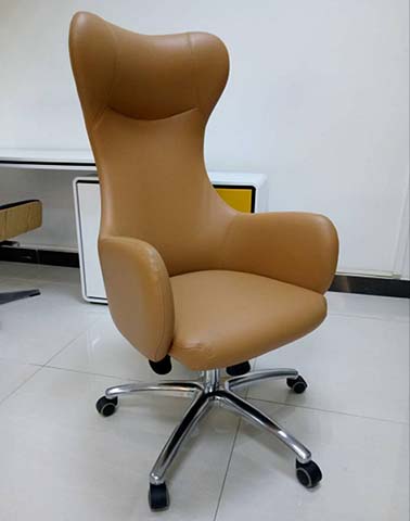 Tan Faux Leather High-Back Ergonomic Executive Office Chair