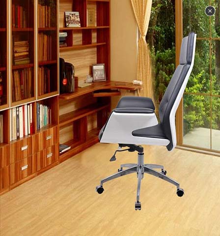 Modern Two-Tone High-Back Ergonomic Office Chair with Chrome Five-Star Base