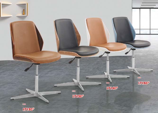 Bentwood Upholstered Height-Adjustable Swivel Office Task Chair (1713C/1715C/1714C/1716C)