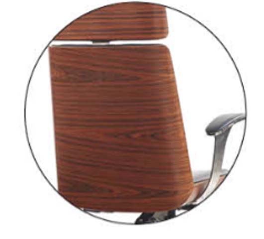 Executive High-Back Office Chair with Wood Veneer Back