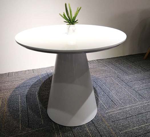 White Gloss Round Pedestal Meeting Table
