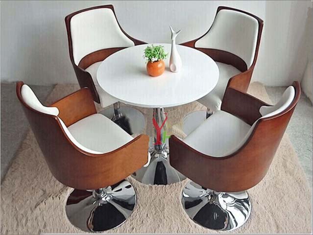 5-Piece Round Pedestal Dining Set with Swivel Accent Chairs