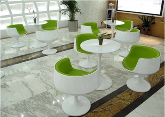 Molded Tulip Style Leisure Chair and Round Side Table Set