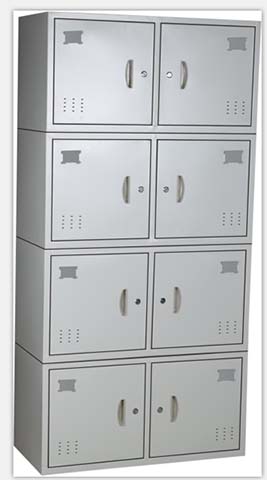 8-Door Stainless Steel Freestanding Staff Locker