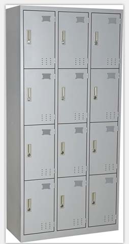 12-Door 3-Column Steel Personnel Storage Locker