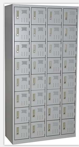 32-Door Steel Storage Locker with Coded Locks