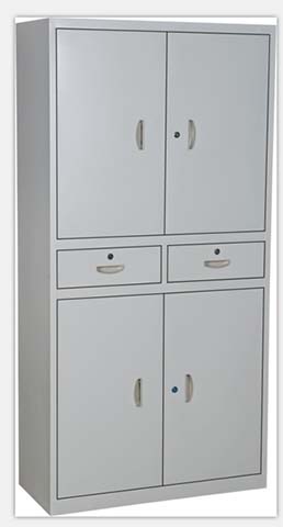 Steel 4-Door 2-Drawer Lockable Office Filing Storage Cabinet