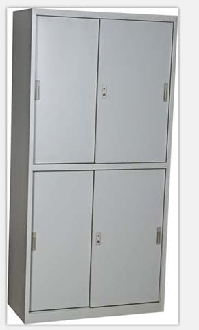 Stainless Steel 4-Door Lockable Tall Storage Cabinet
