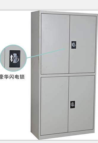 4-Door Steel Storage Cabinet with Recessed Keyed Locks