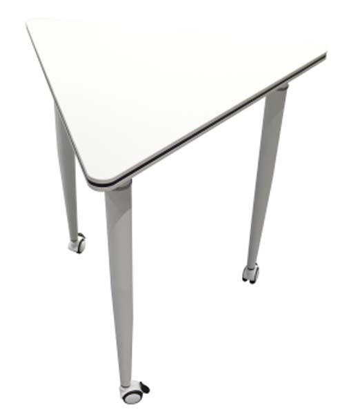 Trapezoidal Mobile Training Table with Locking Casters