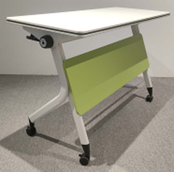 Mobile Folding Training Table with Green Modesty Panel