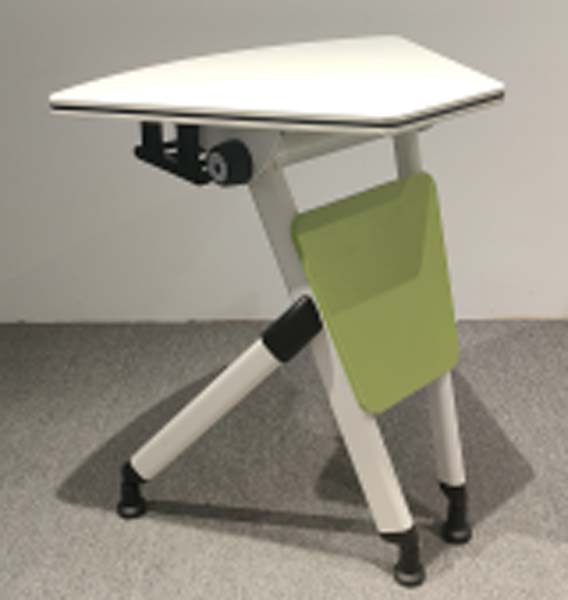 Trapezoidal Nesting Mobile Student Training Desk with Storage Pocket
