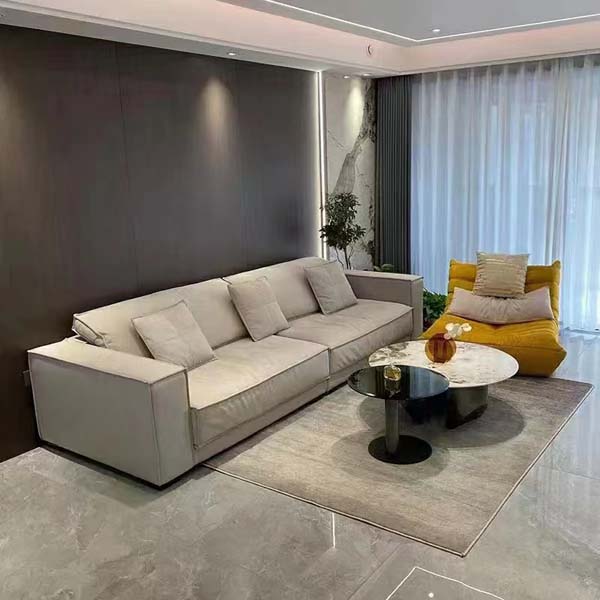 Minimalist Blocky Straight 4-Seat Upholstered Living Room Sofa
