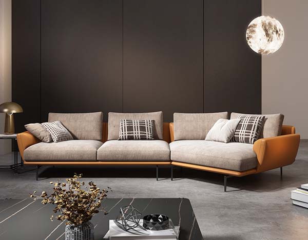 Two-Tone L-Shaped Right Chaise Sectional Sofa