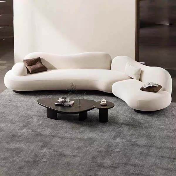 Curved Upholstered L-shape Sectional Sofa