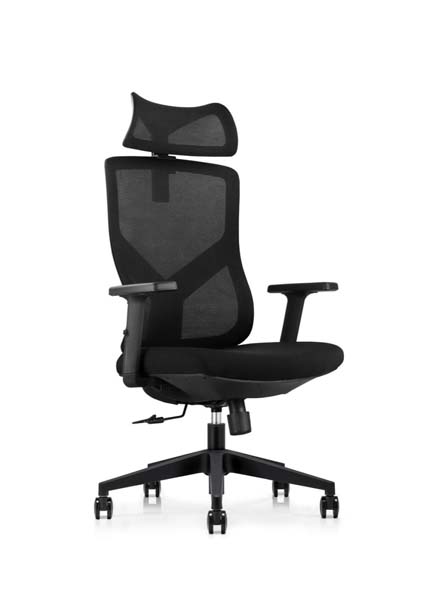 High Back Black Mesh Ergonomic Office Chair with Adjustable Headrest