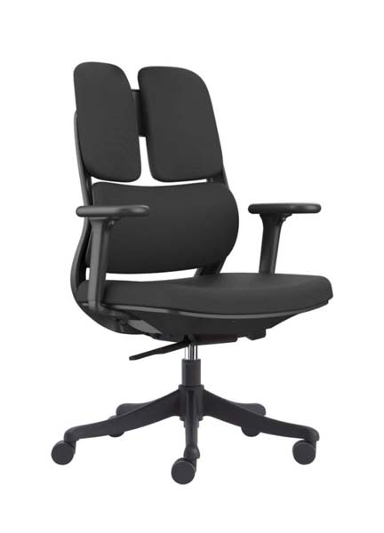 Black Split-Back Ergonomic Swivel Office Chair