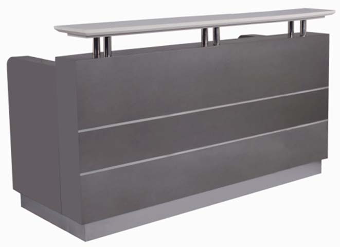 L-Shaped Dual-Tier Commercial Reception Desk