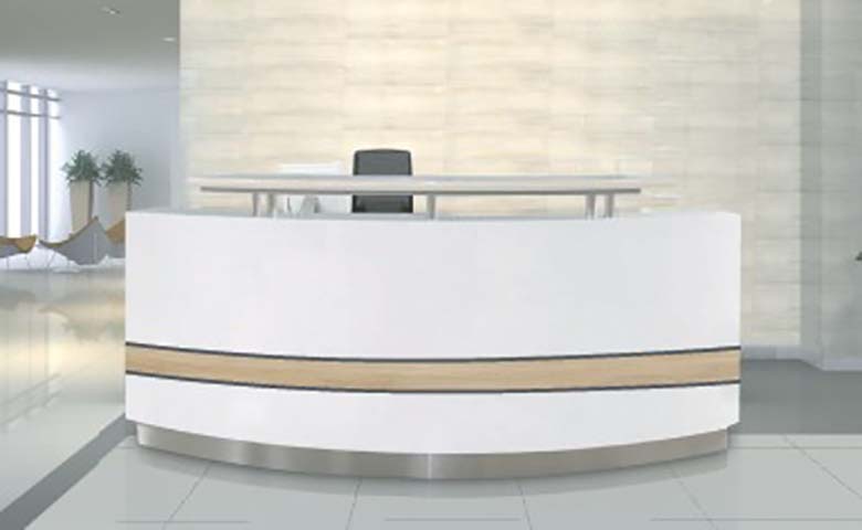Modern Curved Dual-Tier Commercial Reception Desk